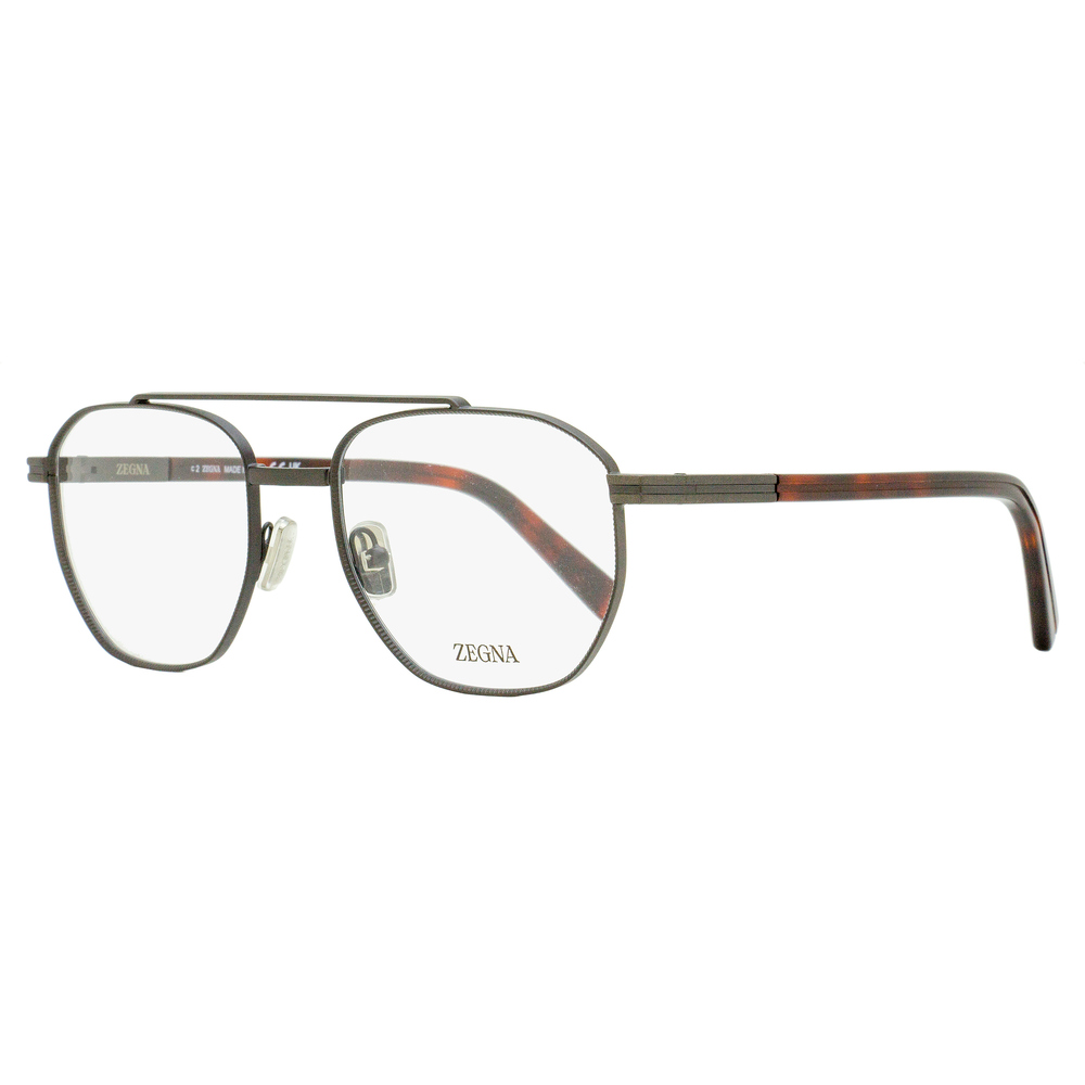 Zegna Geometric Pilot Eyeglasses EZ5285 009 Matte Gunmetal 53mm